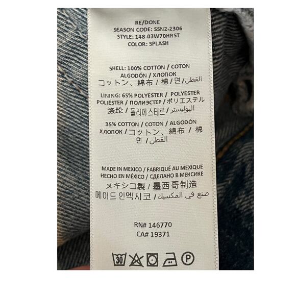 RE/Done Shorts 70s high waisted denim size 32 - Picture 5 of 6